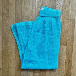 Mara Hoffman Blue Stripe Wide Leg Beach Pants Size S
